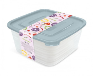 Контейнер для продуктов (СВЧ) «Унико» квадратный набор 0,45 / 0,9 / 1,4л.